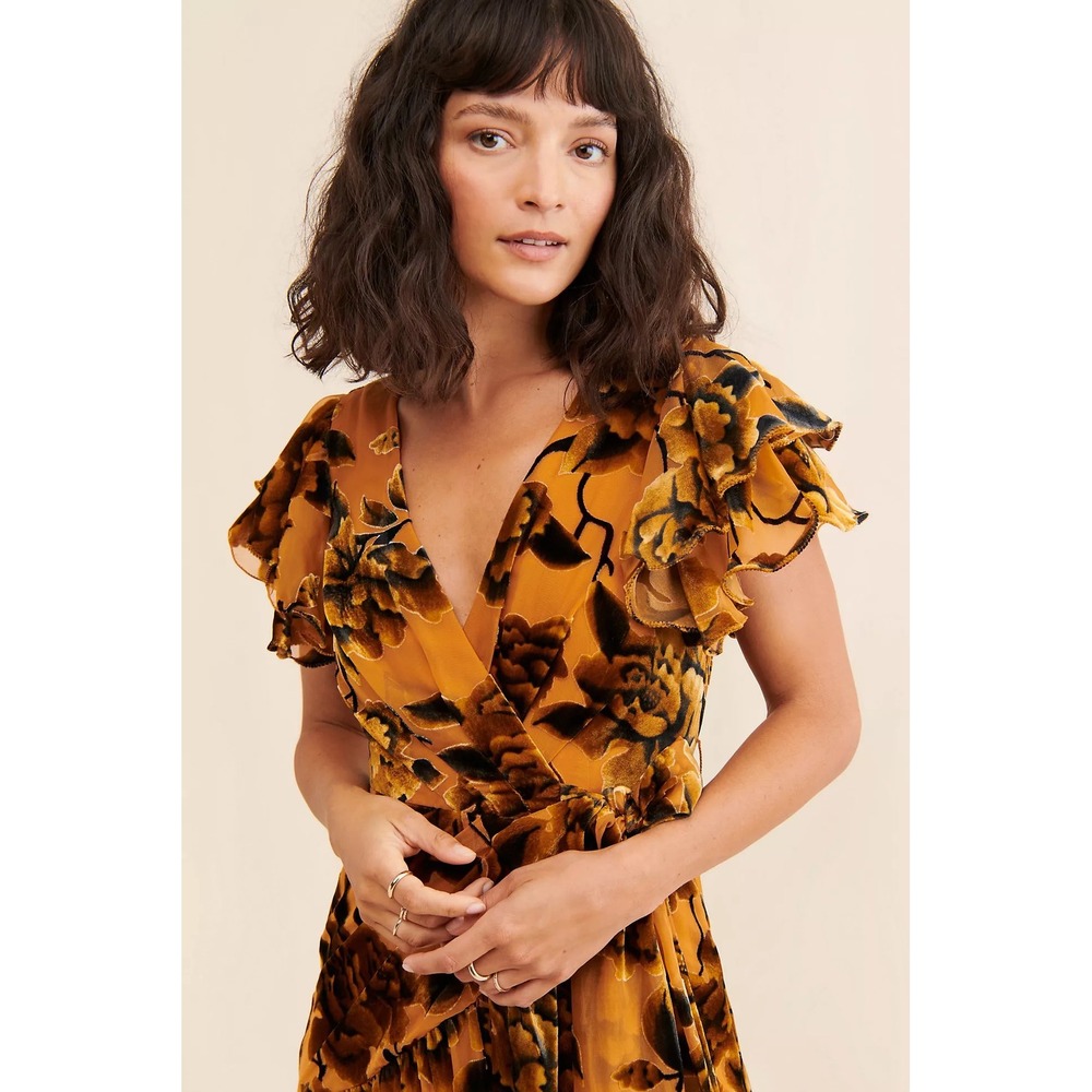 Anthropologie Hutch Zola velvet‎ maxi dress size XS - Picture 4 of 10